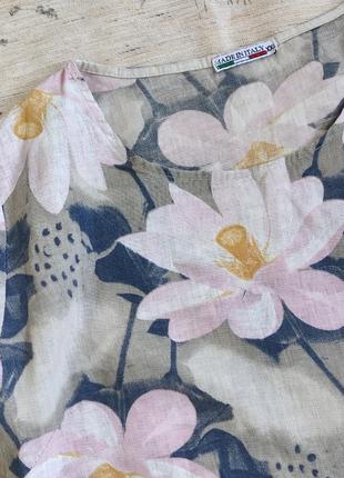 Італійська сукня із льону в квіти , льняне плаття3 фото