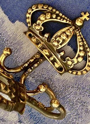 Бронзовые вешалки-крючки корона. подхват для штор.