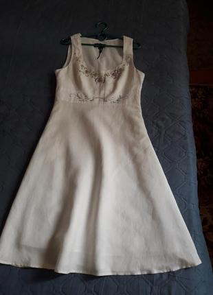 Льняна сукня з вишивкою3 фото
