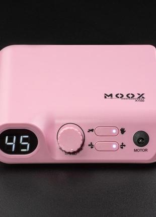 Фрезер для маникюра moox x100 на 45000 об\мин, 70 вт., розовый3 фото