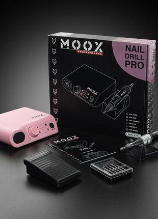 Фрезер для маникюра moox x100 на 45000 об\мин, 70 вт., розовый6 фото