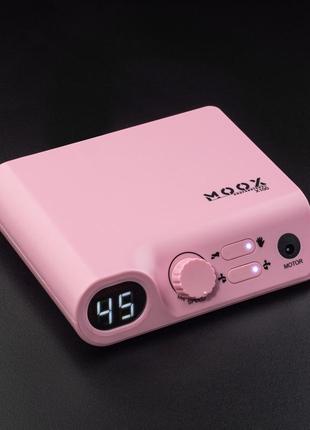 Фрезер для маникюра moox x100 на 45000 об\мин, 70 вт., розовый2 фото