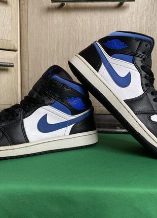 Женские кроссовки подростковые мужские nike air jordan 1 mid game royal