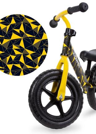 Дитячий беговел - велосипед kidwell rebel для хлопчика 3-4 роки. біговел для хлопчика. жовтий3 фото