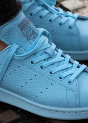 Adidas stan smith "icey blue" кожані кеди7 фото