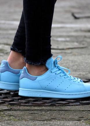 Adidas stan smith "icey blue" кожані кеди2 фото