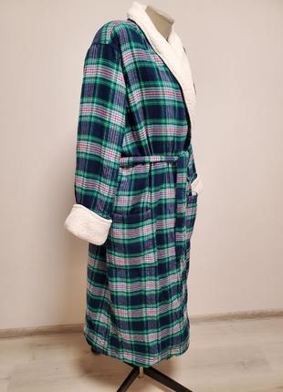 Дуже хороший брендовий котоновий теплий халат на флісі3 фото