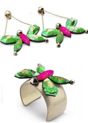 Patrizia pepe комплект fly like a butterfly кліпси сережки брошка браслет