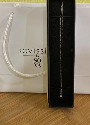 Кольє з білого золота з діамантом від бренду sovissimo by sova