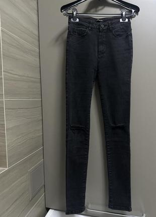 Джинси skinny з еластаном, висока посадка, жіночі massimo dutti темно-сірі, розмір 34/xs2 фото