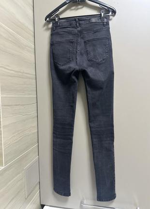 Джинси skinny з еластаном, висока посадка, жіночі massimo dutti темно-сірі, розмір 34/xs3 фото