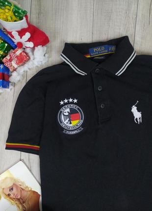 Чоловіча сорочка поло polo ralph lauren футболка з коротким рукавом з принтом чорна розмір s4 фото