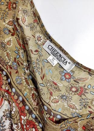 Блуза жіноча пончо шифон в принт вільного крою від бренду cheencia xl3 фото
