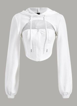 Актуальная, стильная кофта топ с капюшоном shein