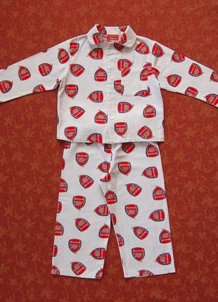 3-4 года байковая пижама arsenal, б/у.