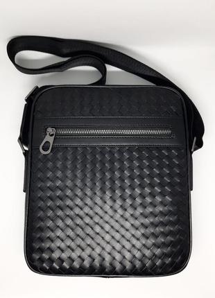 Мужская кожаная сумка. черная кожаная сумка для мужчины. подарок для мужчины на день рождения. сумка bottega1 фото