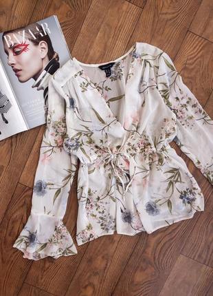 Шифонова блуза з принтом