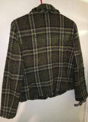 Шерстяной-54%,твидовый жакет-пиджак с карманами,бохо,большого размера,marks & spencer2 фото