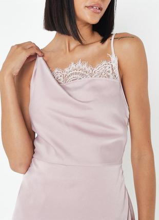 Міні сукня плаття в білизняному стилі missguided asymmetric lace slip. нова з етикетками3 фото