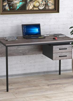 Письменный стол ld l-2p с ящиками дуб палена. компьютерный стол для дома и офиса два ящика