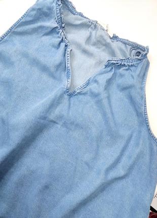 Блуза жіноча сині ліоцел під джинс блакитного кольору без рукавів від бренду gap l2 фото
