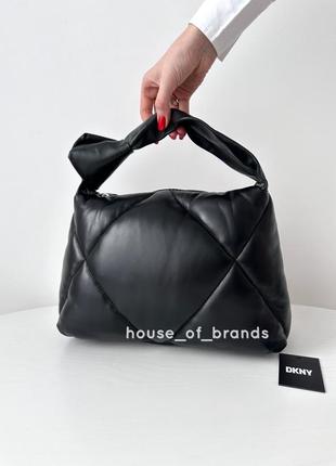 Жіноча брендова шкіряна сумка dkny quilted modernist knot bag оригінал сумочка дкну донна каран на подарунок дружині подарунок дівчині5 фото