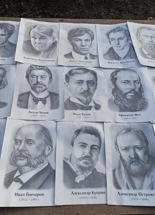 65 портретов писателей 19-20 столетия портрет картина фотообои на стену панно плакат4 фото