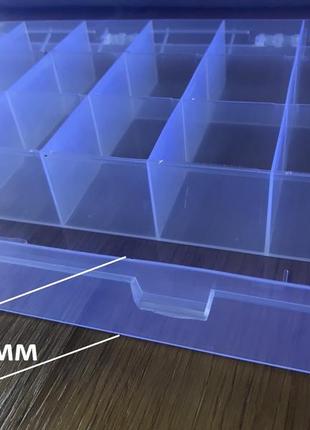 Универсальный пластмассовый ящик бокс прозрачный пустой хранения мелочей инструментов...