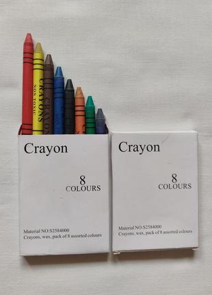 Олівці воскові crayon 8 кольорів (2 уп.)