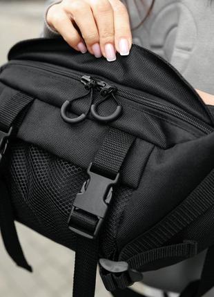 Жіночий рюкзак рол sambag rolltop double - тканиний чорний10 фото