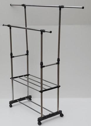 Вешалка-стойка для одежды и обуви triple stand hanger5 фото