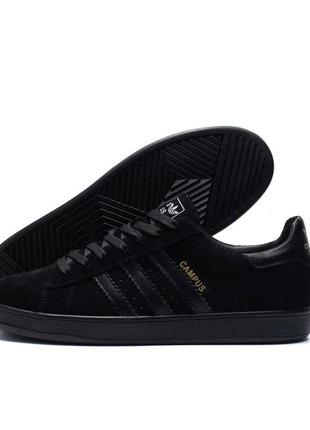 Шкіряні демісезонні кросівки adidas (чорні)