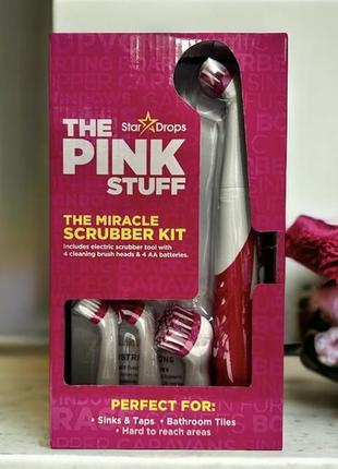 Щітка для чищення та прибирання the pink stuff miracle scrubber kit (4 насадки)