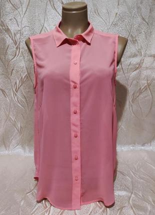 Новая шифоновач розовая блузка л 481 фото