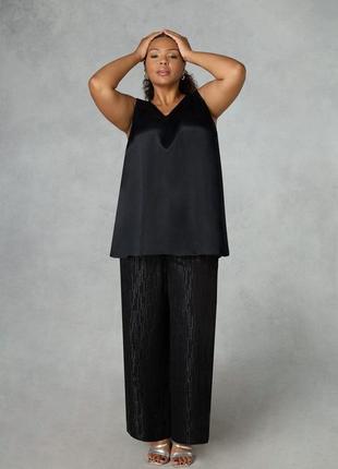 Сатиновая чёрная майка в бельевом стиле m&s collection большого размера батал2 фото