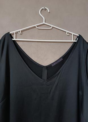 Сатиновая чёрная майка в бельевом стиле m&s collection большого размера батал7 фото