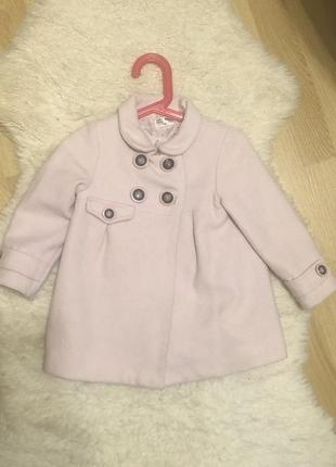 Детское весеннее пальто zara baby на 18-24 месяца, пальто на 2 рнышка, розовое пальто на девочку