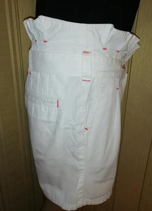 Белые шорты с высокой посадкой на лето cotton3 фото