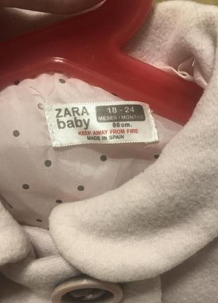 Детское весеннее пальто zara baby на 18-24 месяца, пальто на 2 рнышка, розовое пальто на девочку4 фото