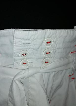 Белые шорты с высокой посадкой на лето cotton5 фото