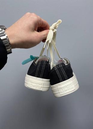 Женские кеды comme des garçons play x converse low ‘black’ / конверс черные низкие с сердечком5 фото