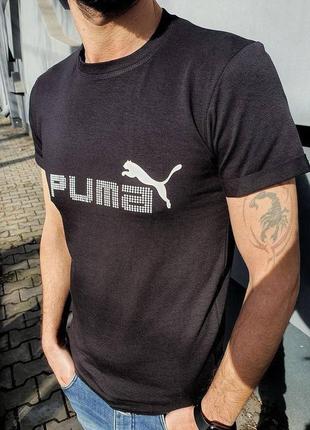 Чоловіча футболка puma бавовняна вільного крою базова стильна пума чорна хакі біла червона