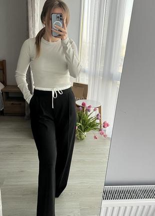 Штани wide-leg із подвійним поясом zara/  1608/225 /брюки zara/