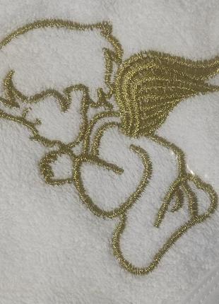 Крыжма для крещения крестильное полотенце-накидка капюшоном с вышивкой ангел турция ms