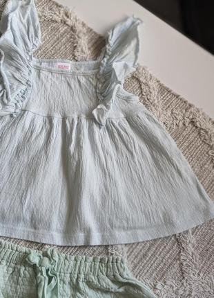 Набір костюм блуза майка шорти zara на 3-4 роки на дівчинку3 фото