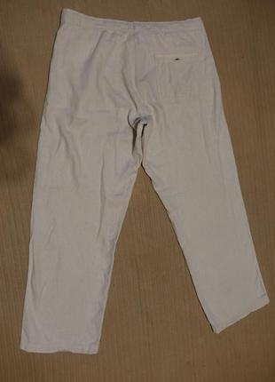 Мягкие свободные льняные брюки цвета слоновой кости blue harbour m&s англия 36/318 фото