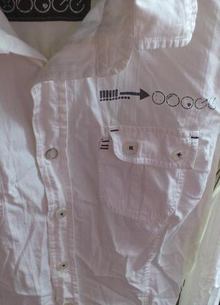 Рубашка мужская белая хлопковая с длинным рукавом сорочка чоловіча біла benzini3 фото
