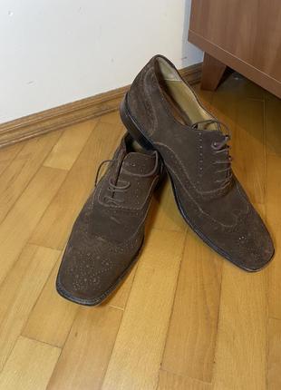 Чоловічі туфлі 43р,броги,оксфорди,туфлі дерби,ботінки1 фото