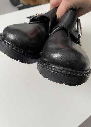 Ботинки осенние с пряжками кожаные натуральные3 фото