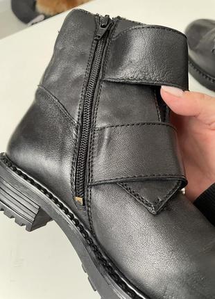 Ботинки осенние с пряжками кожаные натуральные6 фото